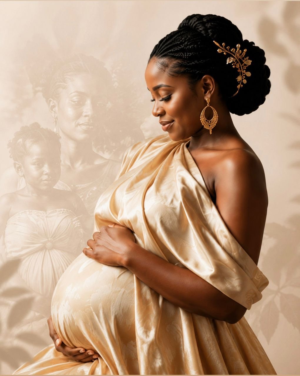 Expecting mother in gold with ancestral lineage — Ohemaa Fertile Home